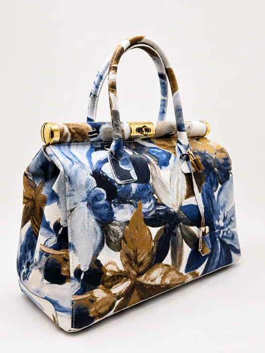 Jardin d'Azur | Leather handbag Made in Italy