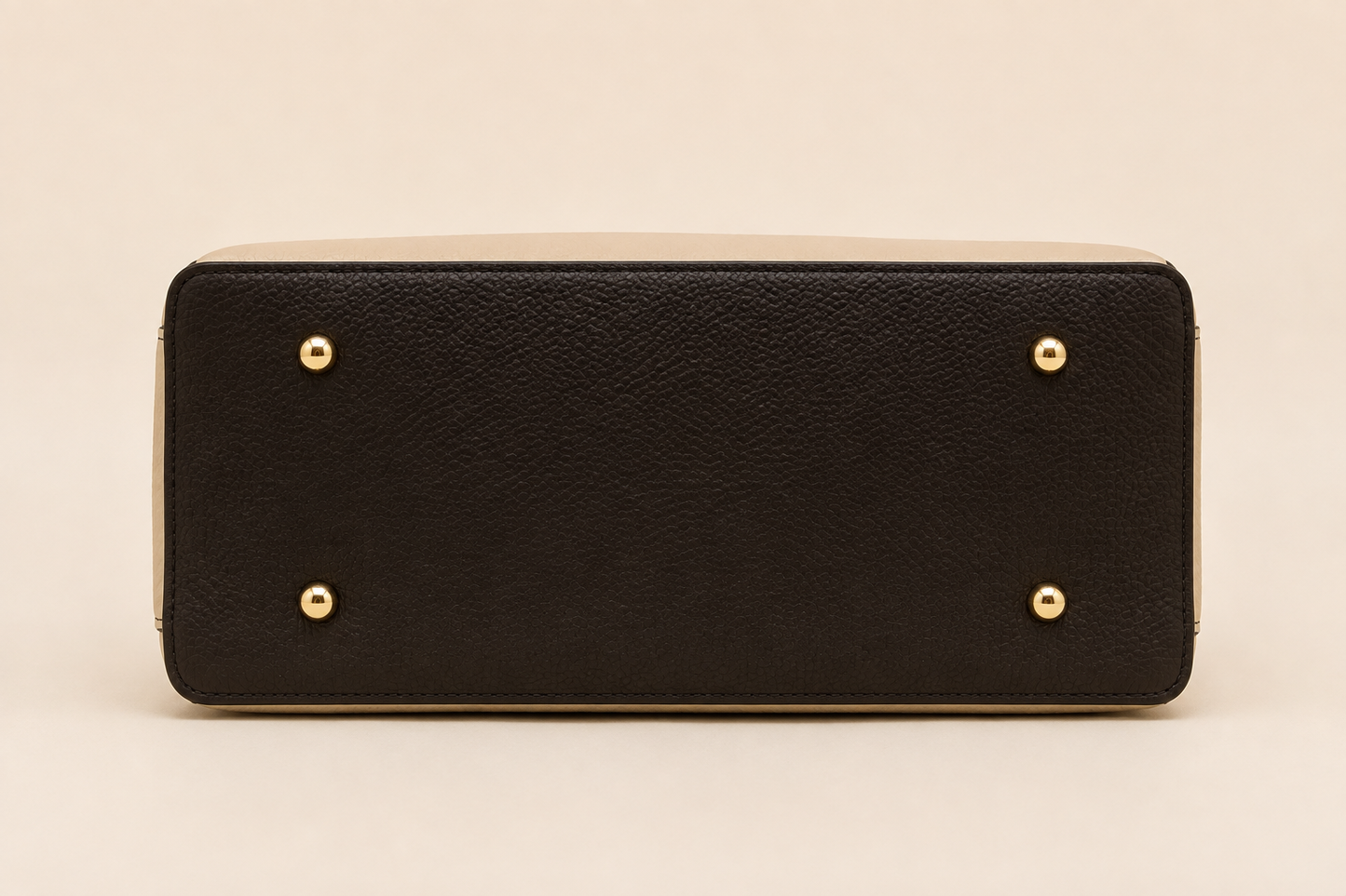 NORA Italian Leather Handbag – Cream & Dark Brown