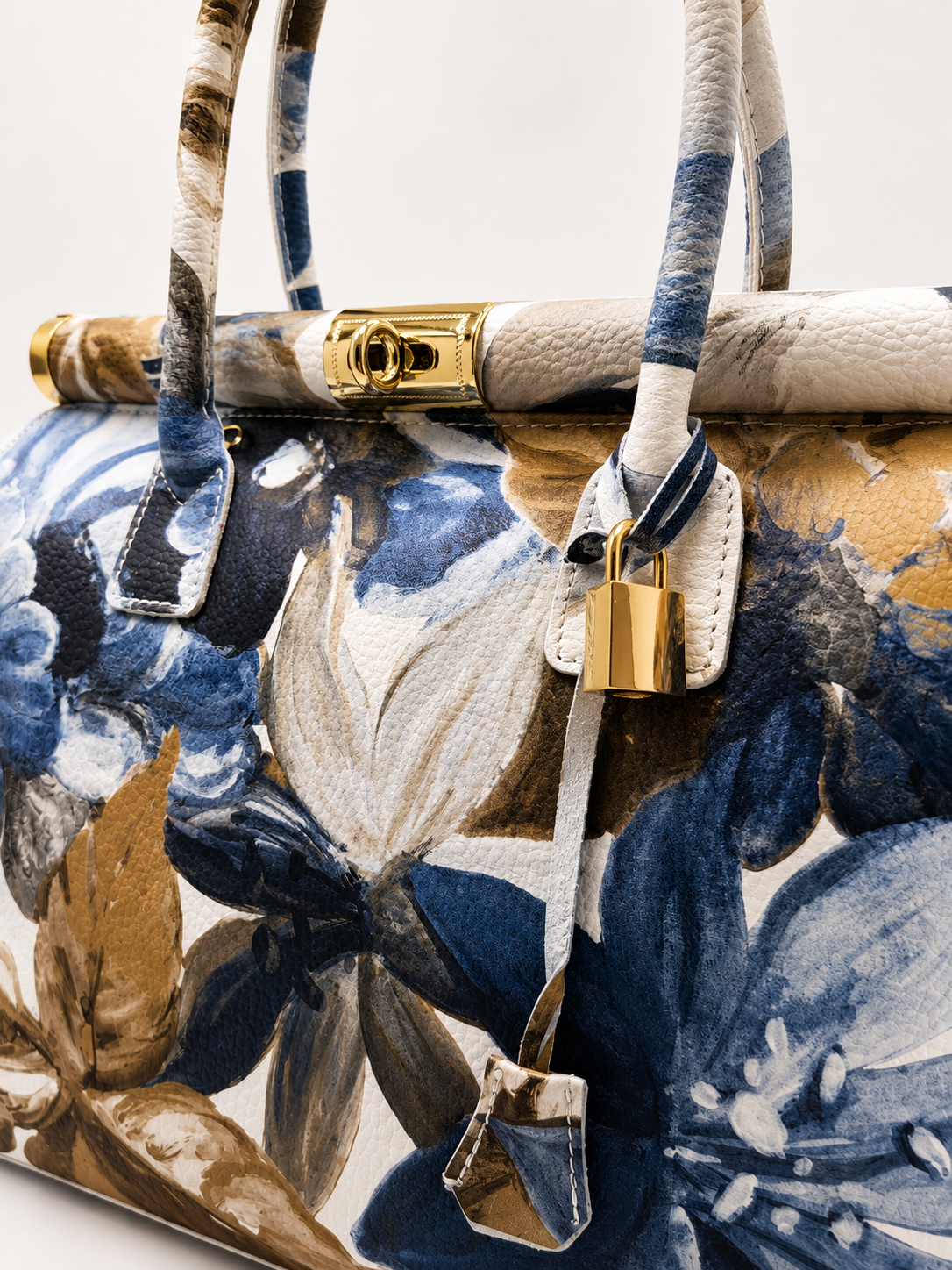 Jardin d'Azur | Leather handbag Made in Italy