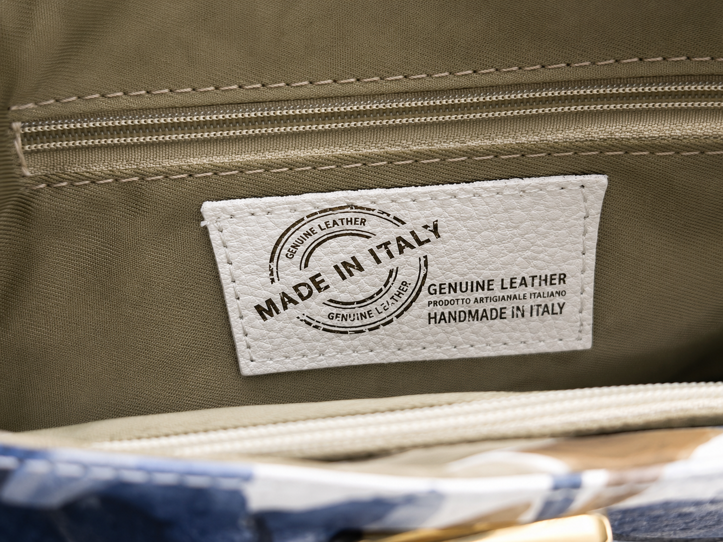 Jardin d'Azur | Leather handbag Made in Italy