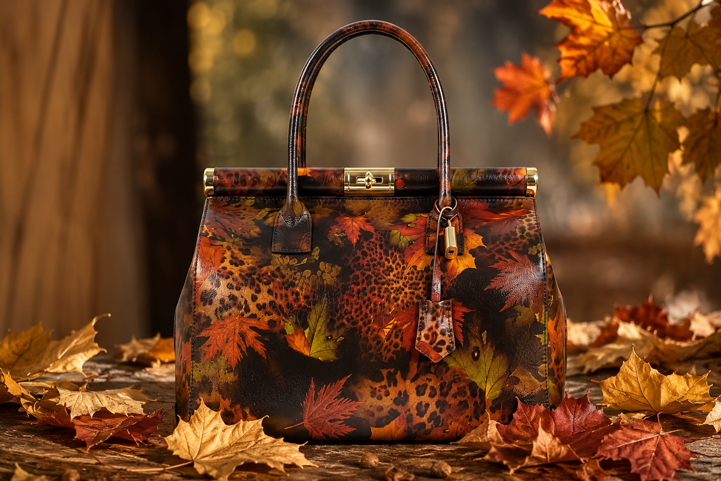 PALETTE D'AUTOMNE – Sac en cuir Artwork | Fabriqué en Italie