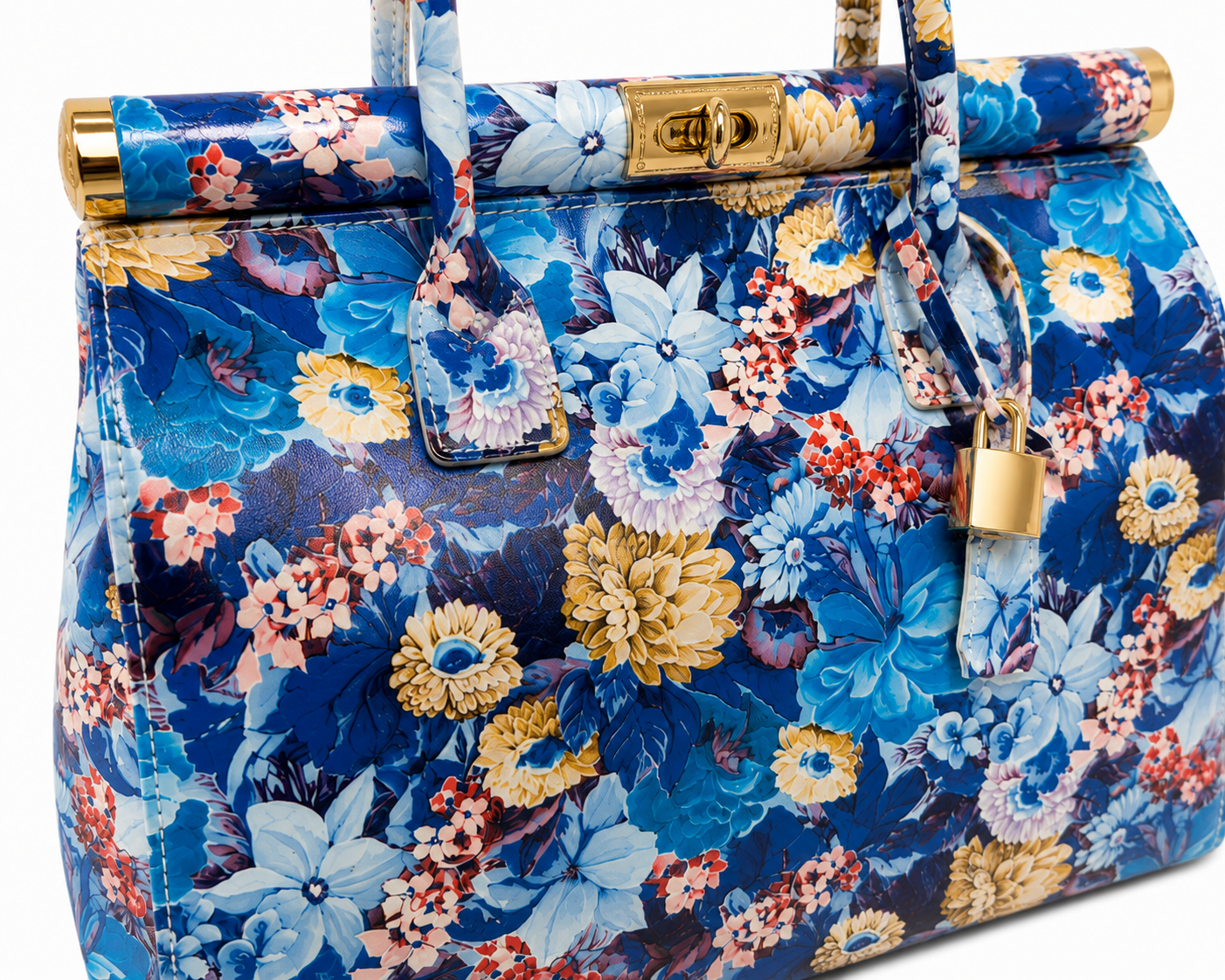 Jardin d'Azur | Sac à main en cuir  Made in Italy
