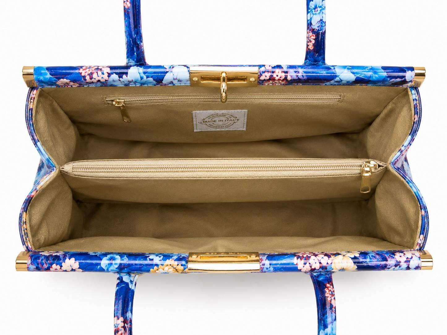 Jardin d'Azur | Sac à main en cuir  Made in Italy