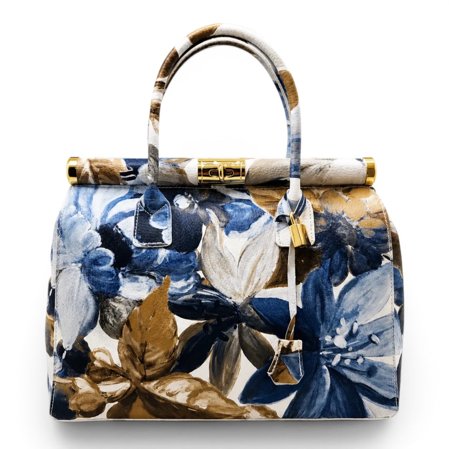 Jardin d'Azur | Leather handbag Made in Italy